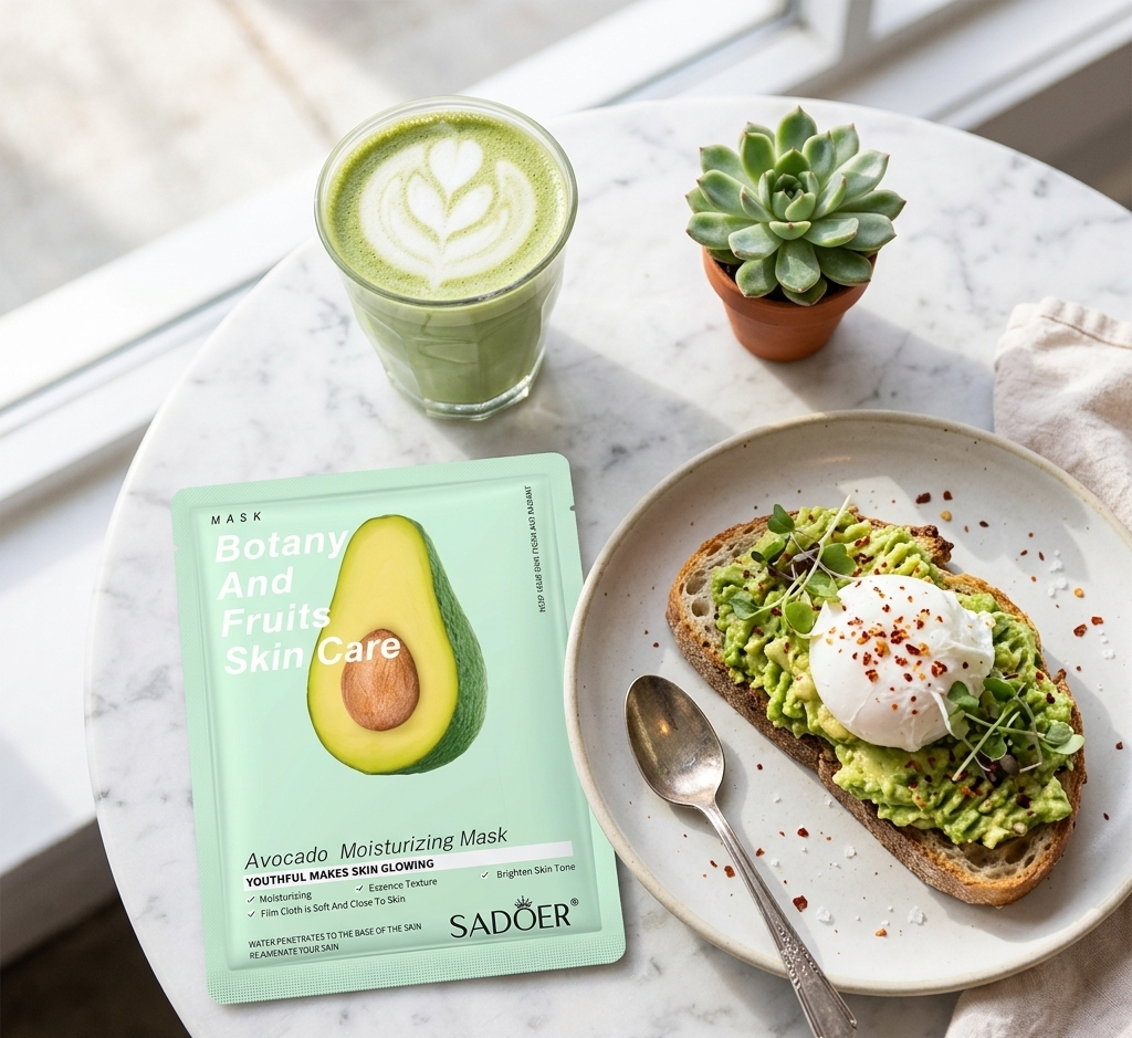 Sadoer Korean Avocado Moisturizing & Glow Sheet Mask