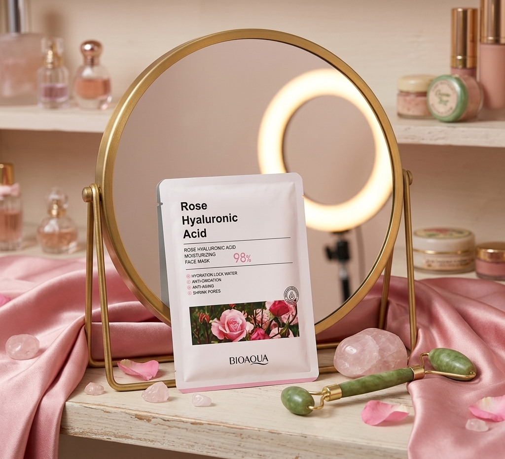 Bioaqua Korean Rose Hyaluronic Acid Sheet Mask