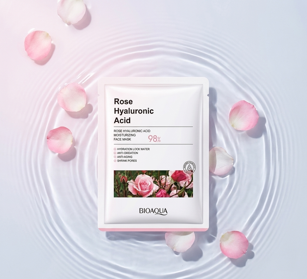 Bioaqua Korean Rose Hyaluronic Acid Sheet Mask